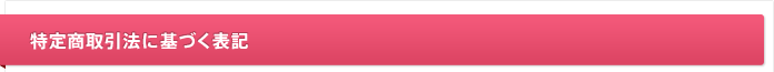 特定商取引法に基づく表記