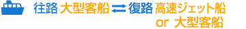 往路 大型客船　復路　大型客船or高速ジェット船