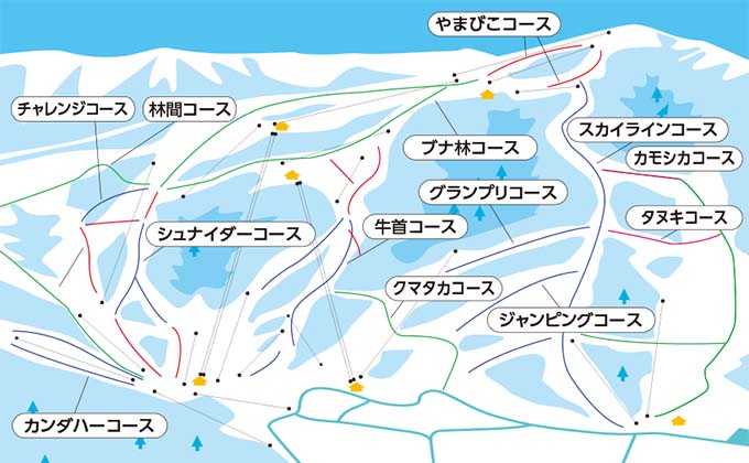 野沢温泉スキー場マップ