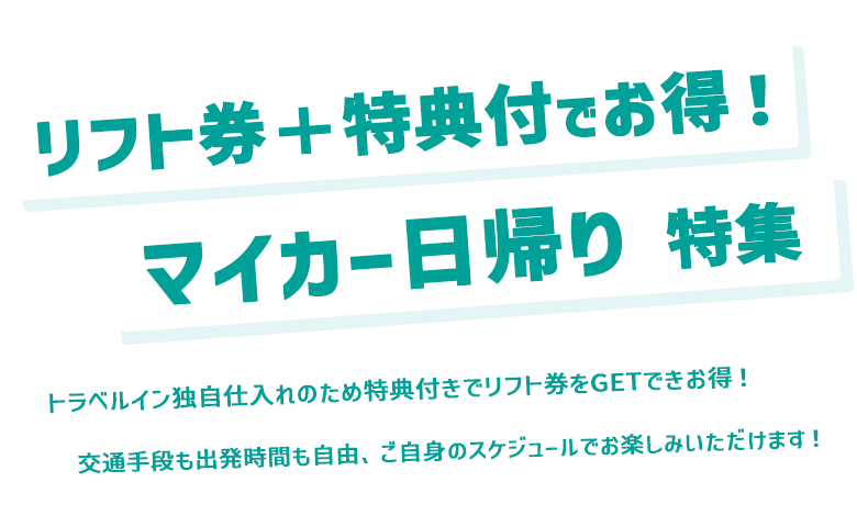 マイカー日帰りスキー・スノボツアー特集
